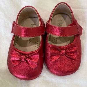 Adorable Red metallic leather Mary Janes
